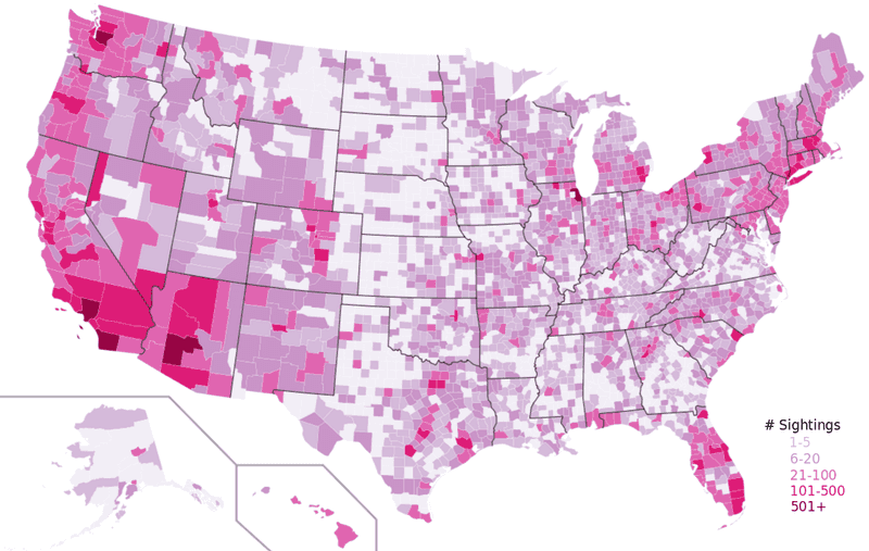 UFO Heat map